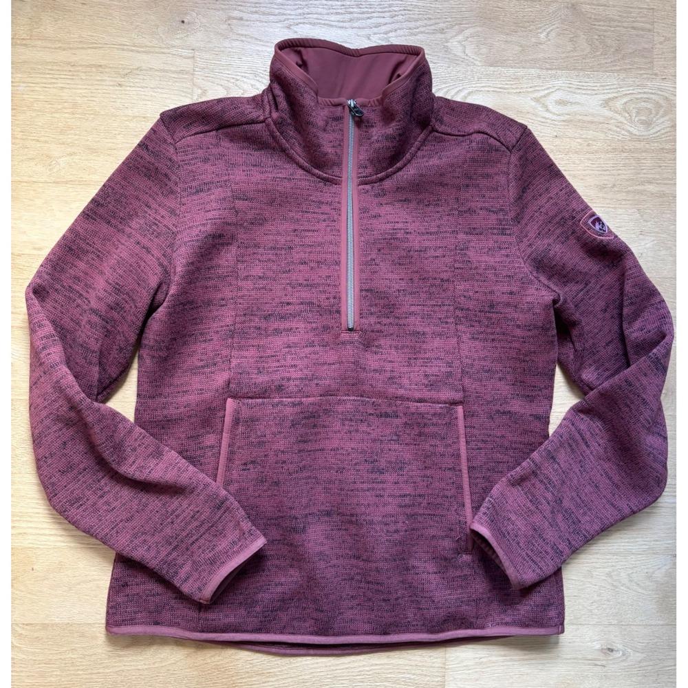 Kuhl Ascendyr 1/4-zip fleece pullover Sweater Burgundy Heather Size Medium Rust